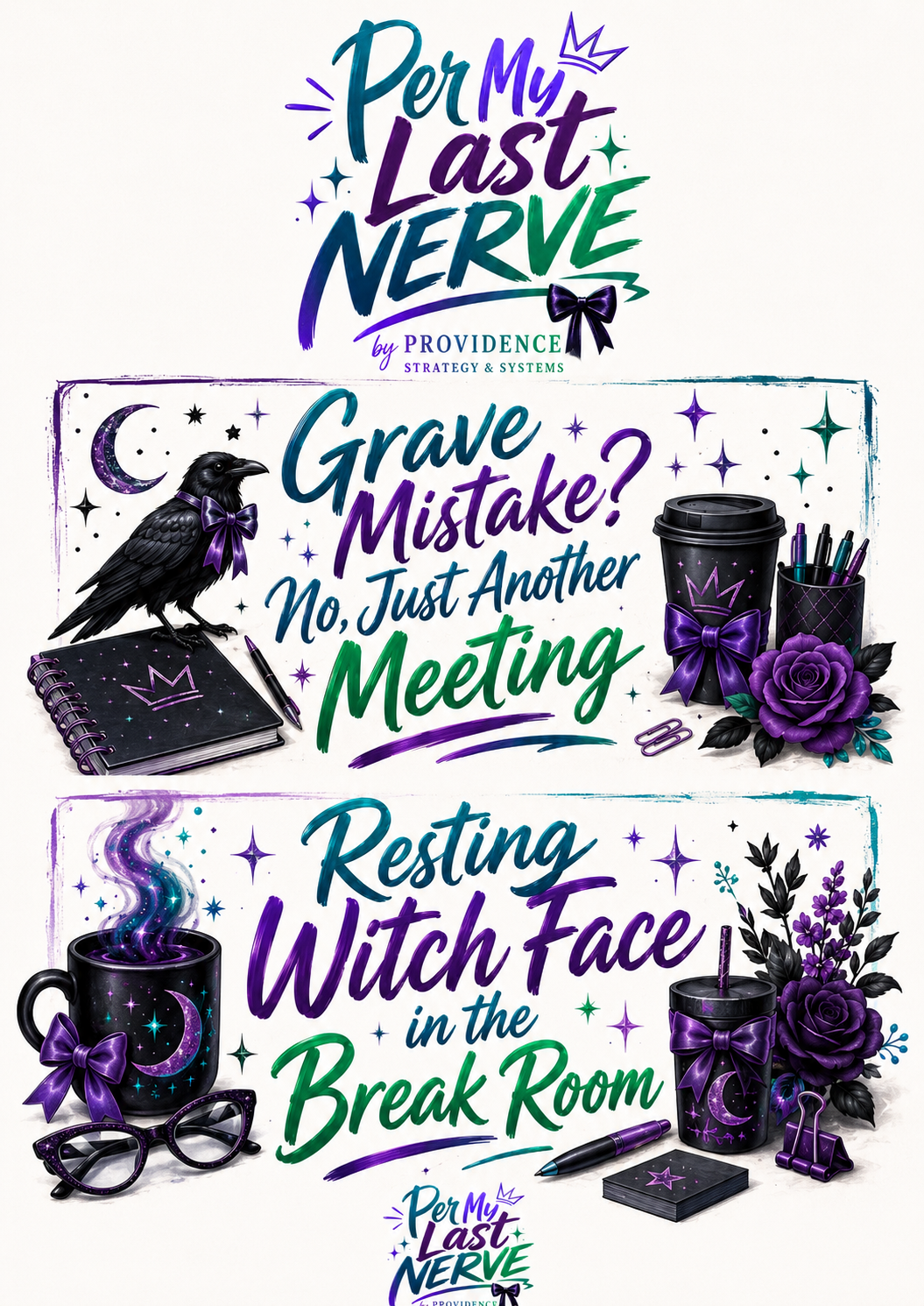 Per My Last Nerve Office Humor Printable Wall Art Bundle | Dark Girly Work Quotes, Burnout Decor & Inbox Rage Prints - Set 1